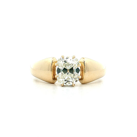 1.19 Old Mine Cushion Diamond Solitaire Ring 14k