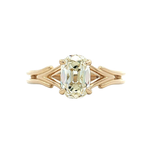 1.19 Old Mine Diamond Engagement Ring 14k Yellow Gold