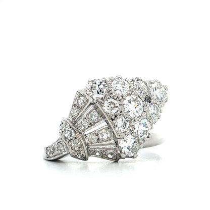 1.20 Antique Art Deco Diamond Cocktail Ring Platinum