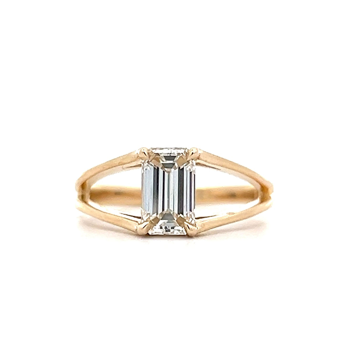 1.20 Emerald Cut Engagement Ring in 14k