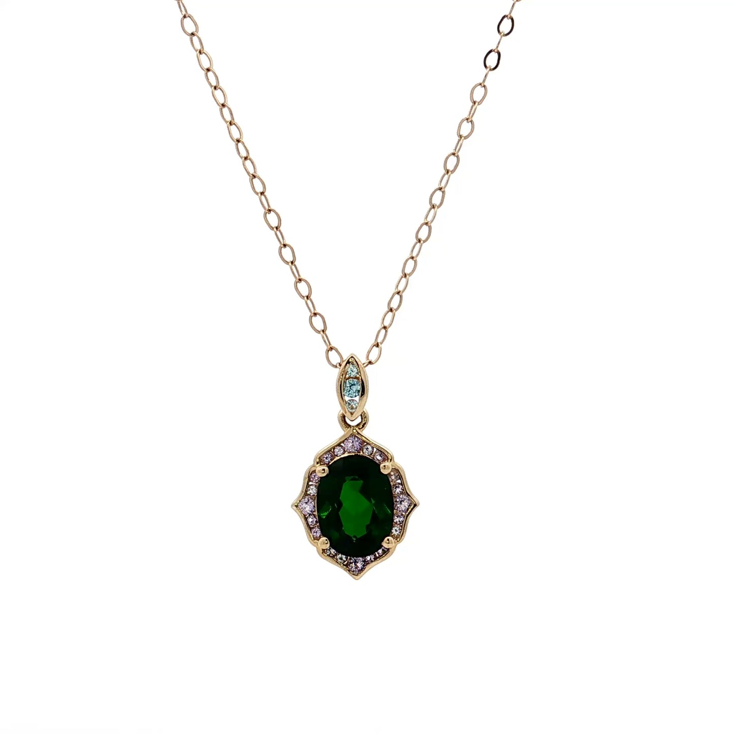 1.21 Tsavorite Garnet & Amethyst Pendant 14k