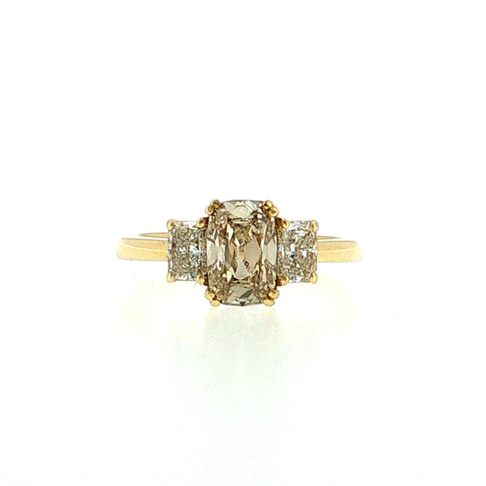 1.22 Type IIA Fancy Brown-Yellow Diamond Engagement Ring 18k