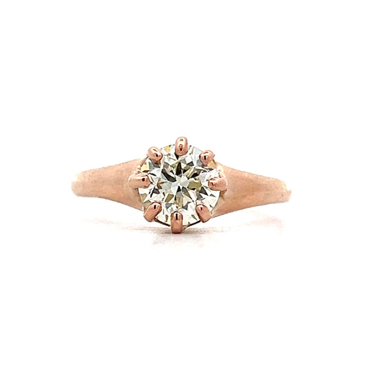 1.22 Victorian Solitaire Diamond Engagement Ring in 14k