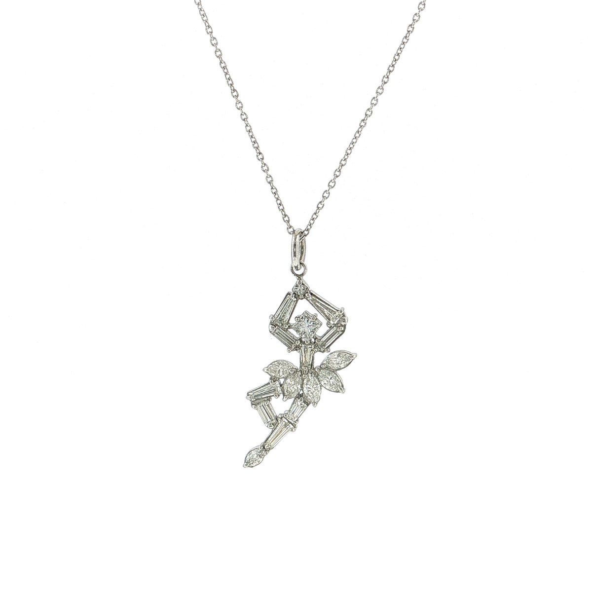 1.23 Marquise Diamond Ballerina Pendant Platinum