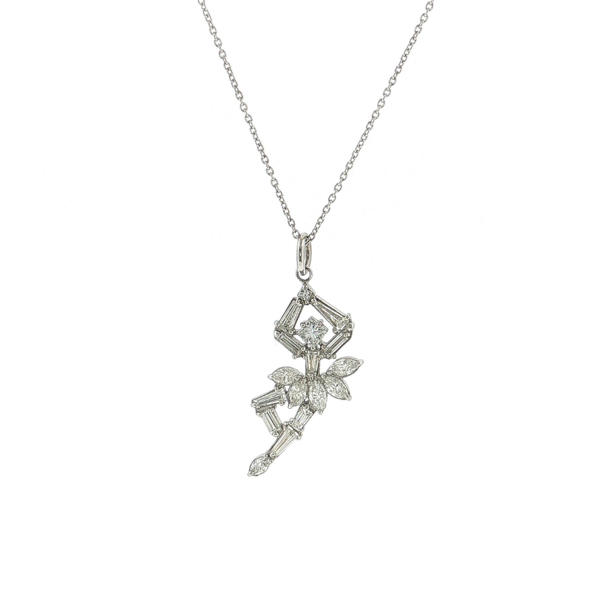 1.23 Marquise Diamond Ballerina Pendant Platinum