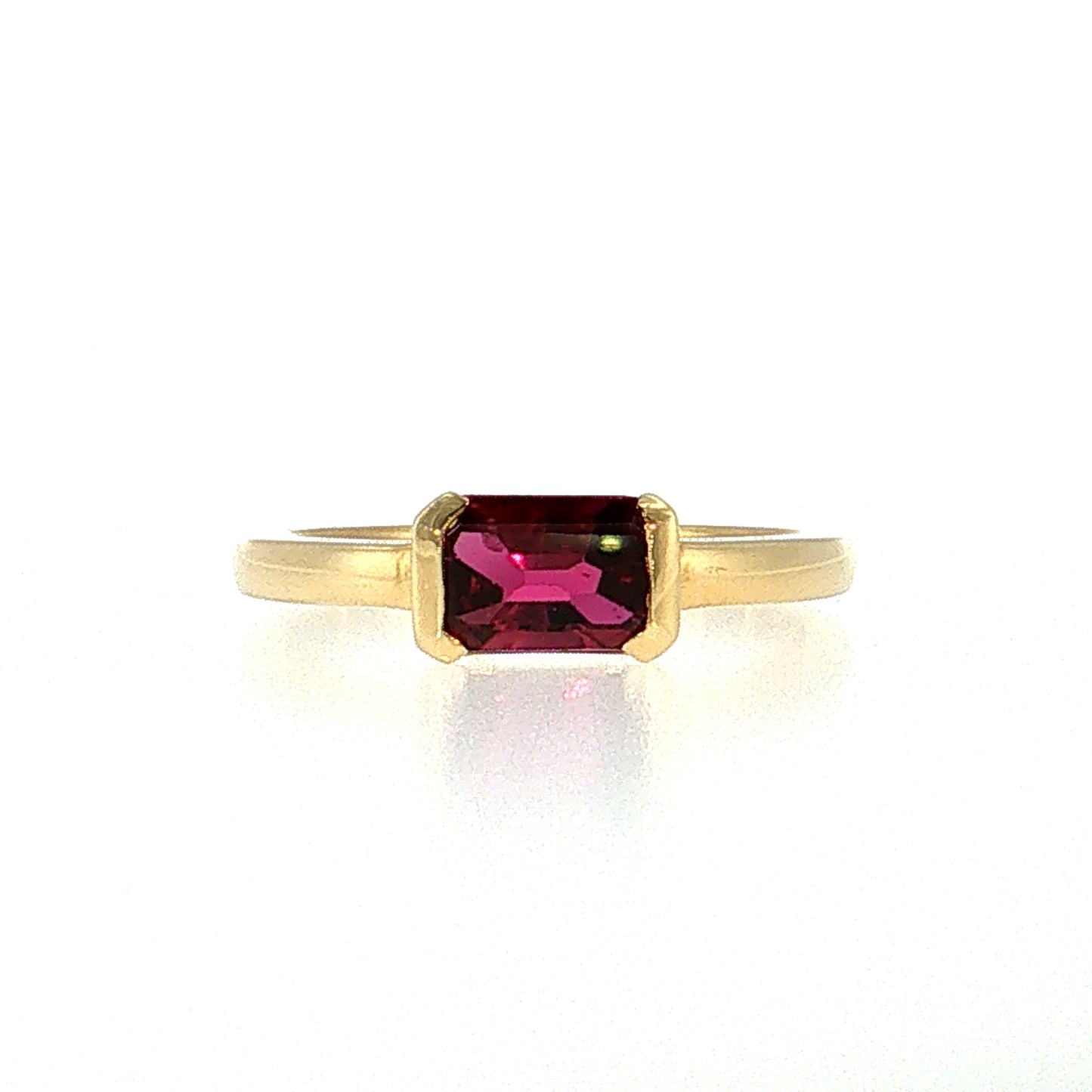 1.24 Emerald Cut Ruby Solitaire Ring 18k