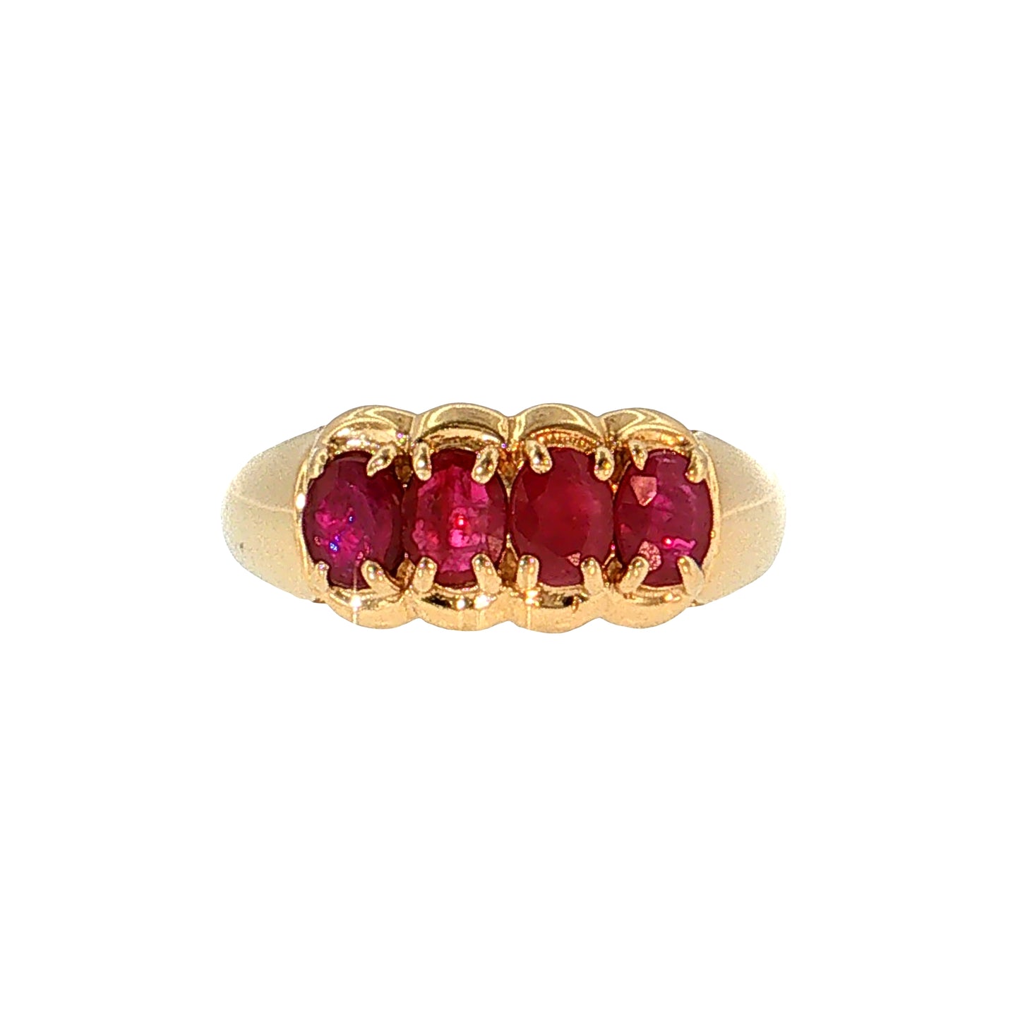1.24 Oval Ruby Cocktail Ring 14k Yellow Gold