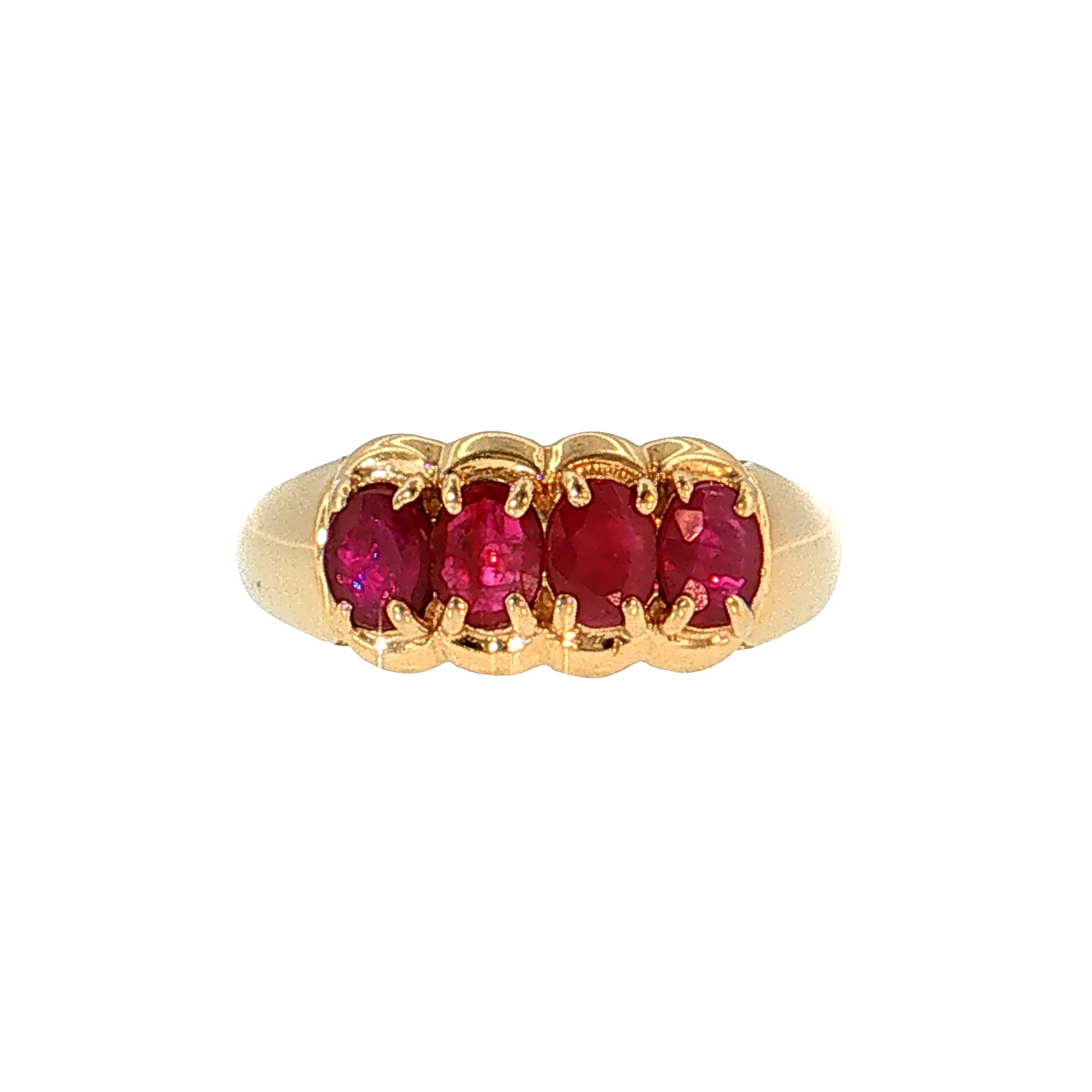 1.24 Oval Ruby Cocktail Ring 14k Yellow Gold