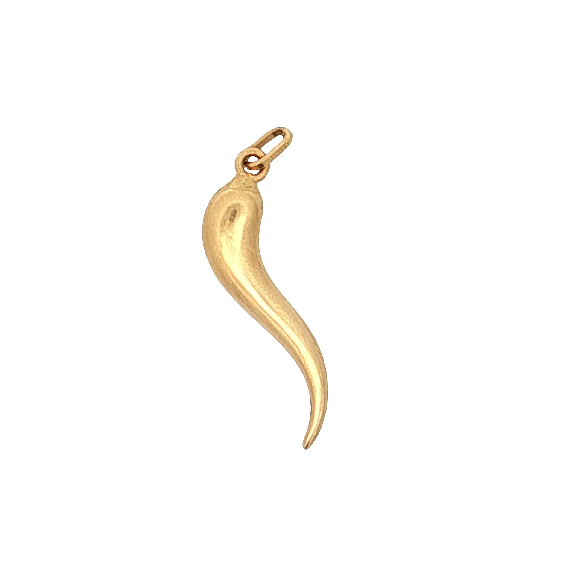 1.25 Inch Cornicello Pendant in 14k Yellow Gold