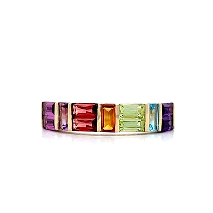 1.25 Multi-Gemstone Stacking Band in 14k Yellow Gold