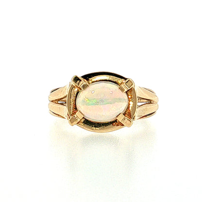 1.25 Opal Cocktail Ring 14k Yellow Gold
