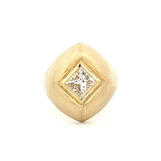 1.25 Princess Diamond Cocktail Ring 18k Yellow Gold