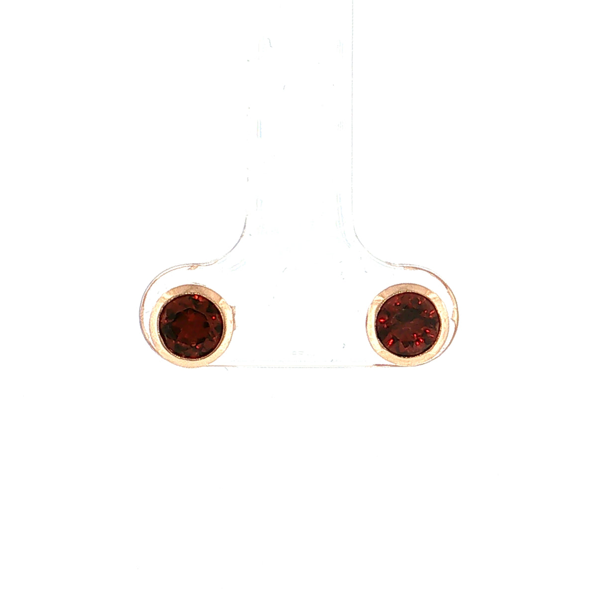 1.25 Round Cut Garnet Stud Earrings 14k