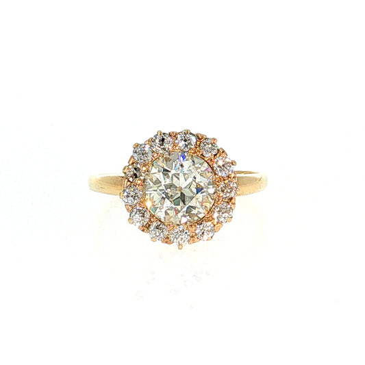 1.25 Victorian Old European Diamond Engagement Ring 18k