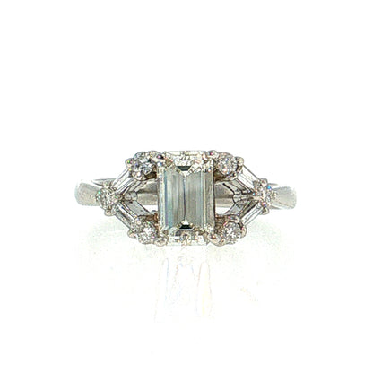 1.26 Emerald Cut Diamond Engagement Ring Platinum