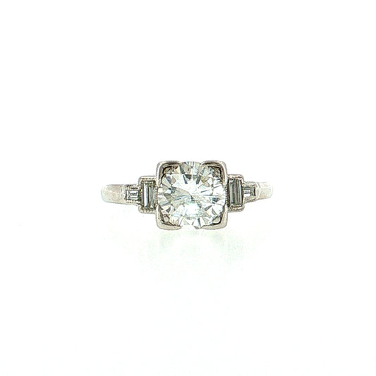 1.28 Vintage Transitional Diamond Engagement Ring 14k