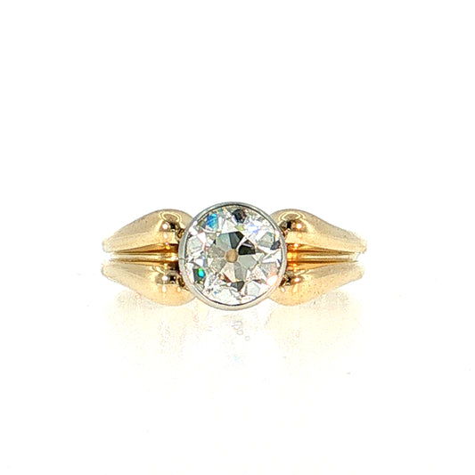 1.29 Old European Cut Diamond Engagement Ring Two-Tone 14k