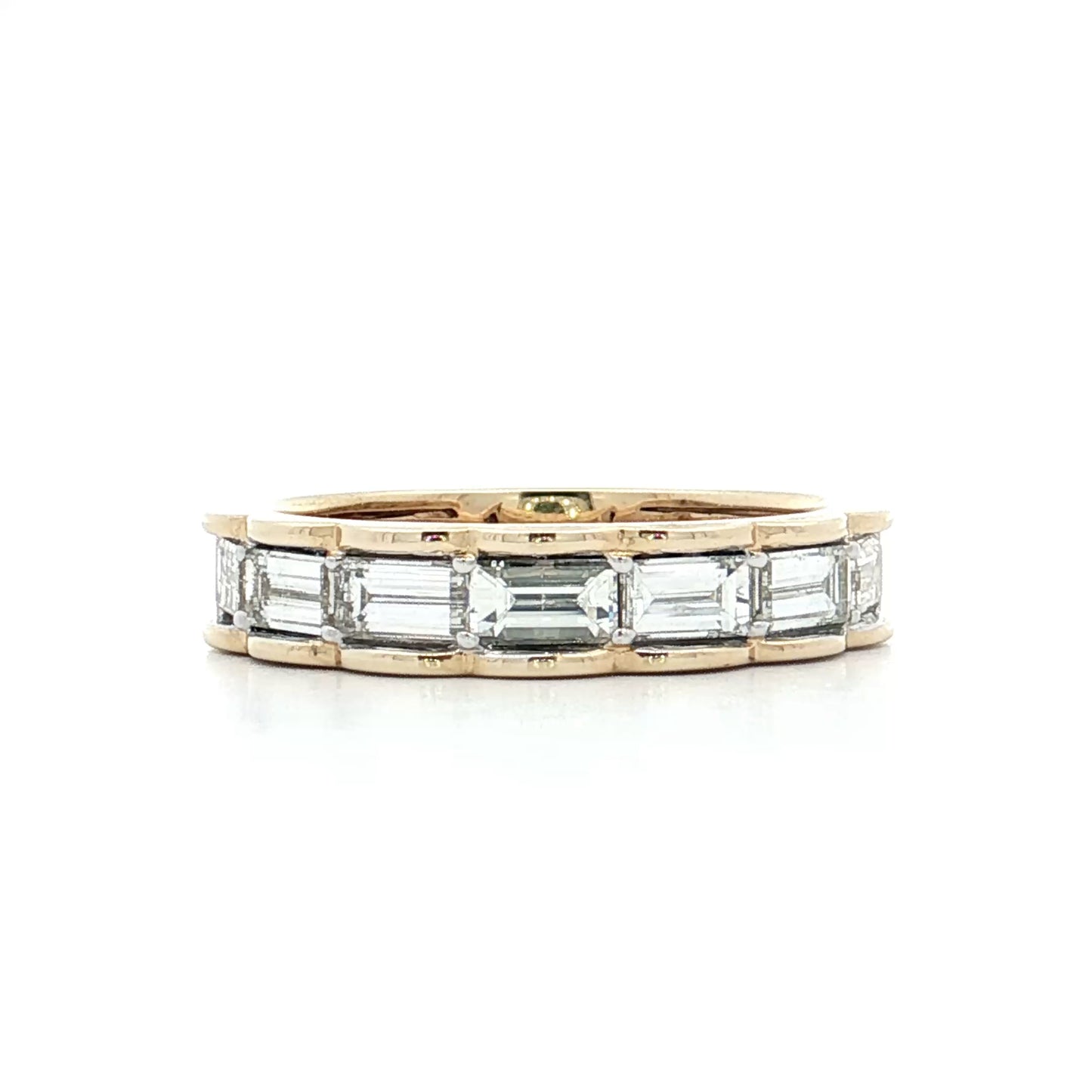 1.30 Baguette Diamond Stacking Band in 14k Yellow Gold