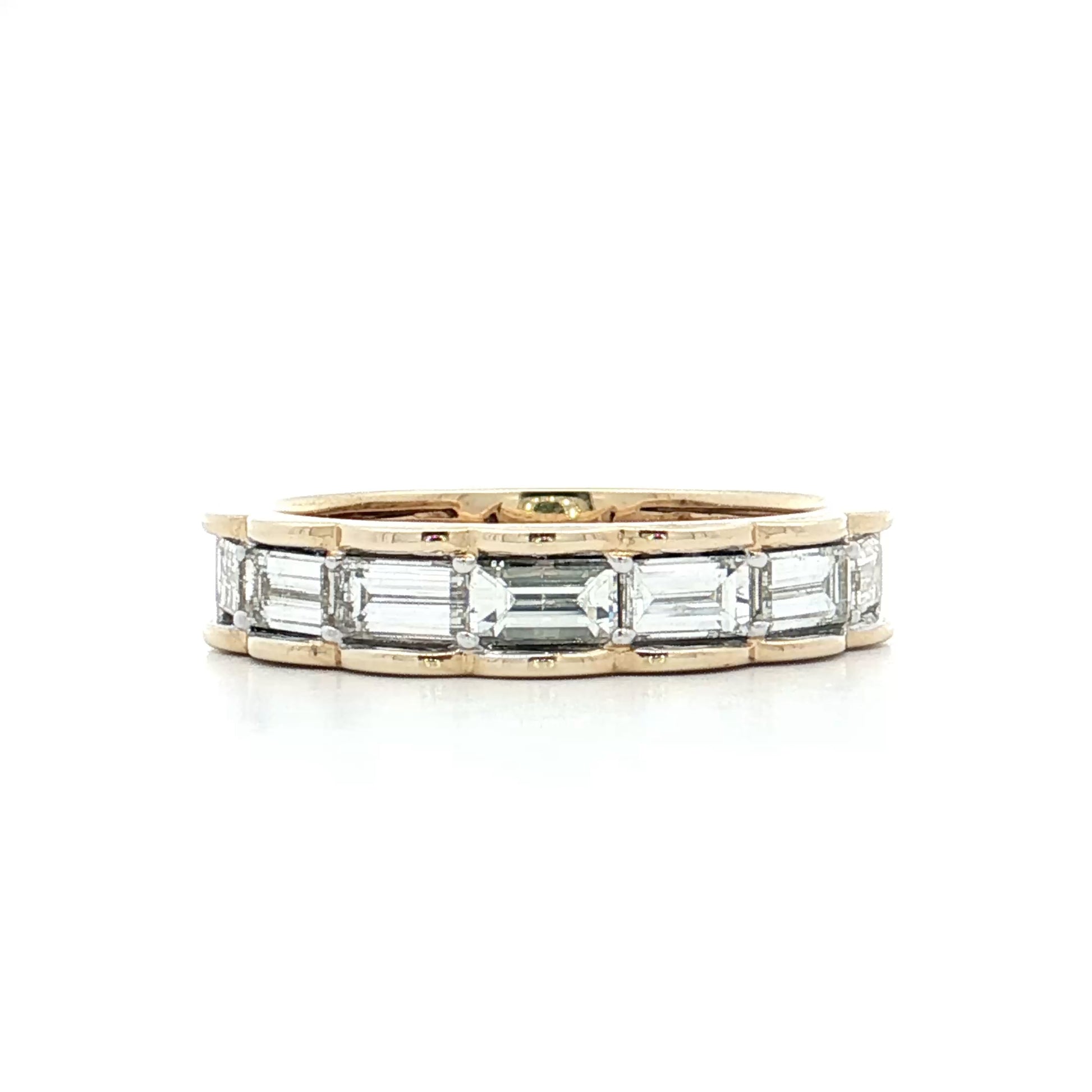 1.30 Baguette Diamond Stacking Band in 14k Yellow Gold