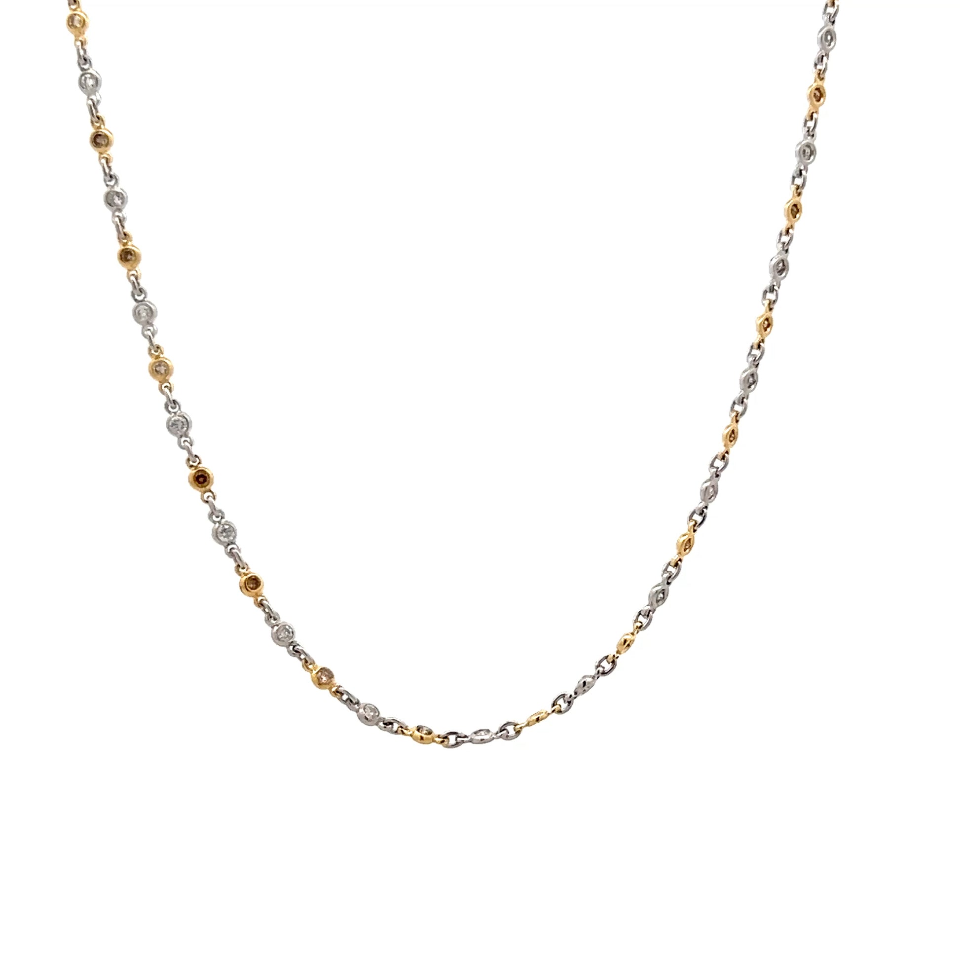 1.30 Fancy Yellow Diamonds By The Yard Necklace