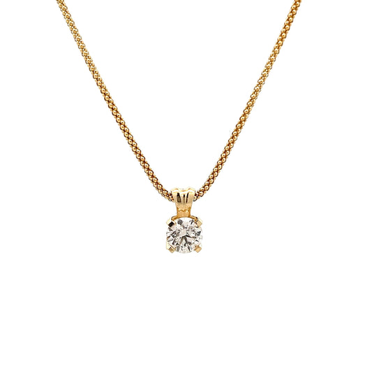 1.31 Diamond Solitaire Pendant Necklace in 14k Yellow Gold