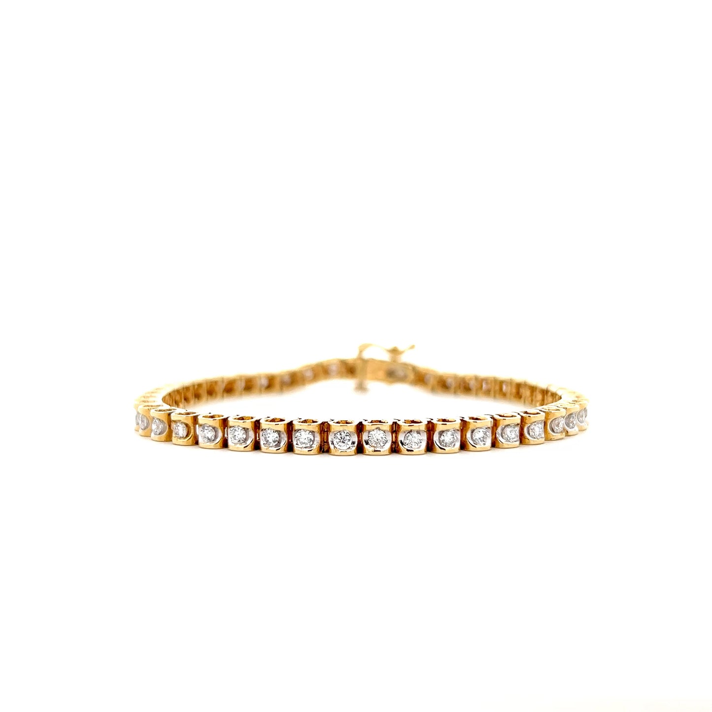 1.35 Bezel Diamond Tennis Bracelet in 14k