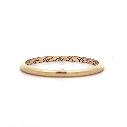 1.35mm Vintage Wedding Band in 14k Yellow Gold