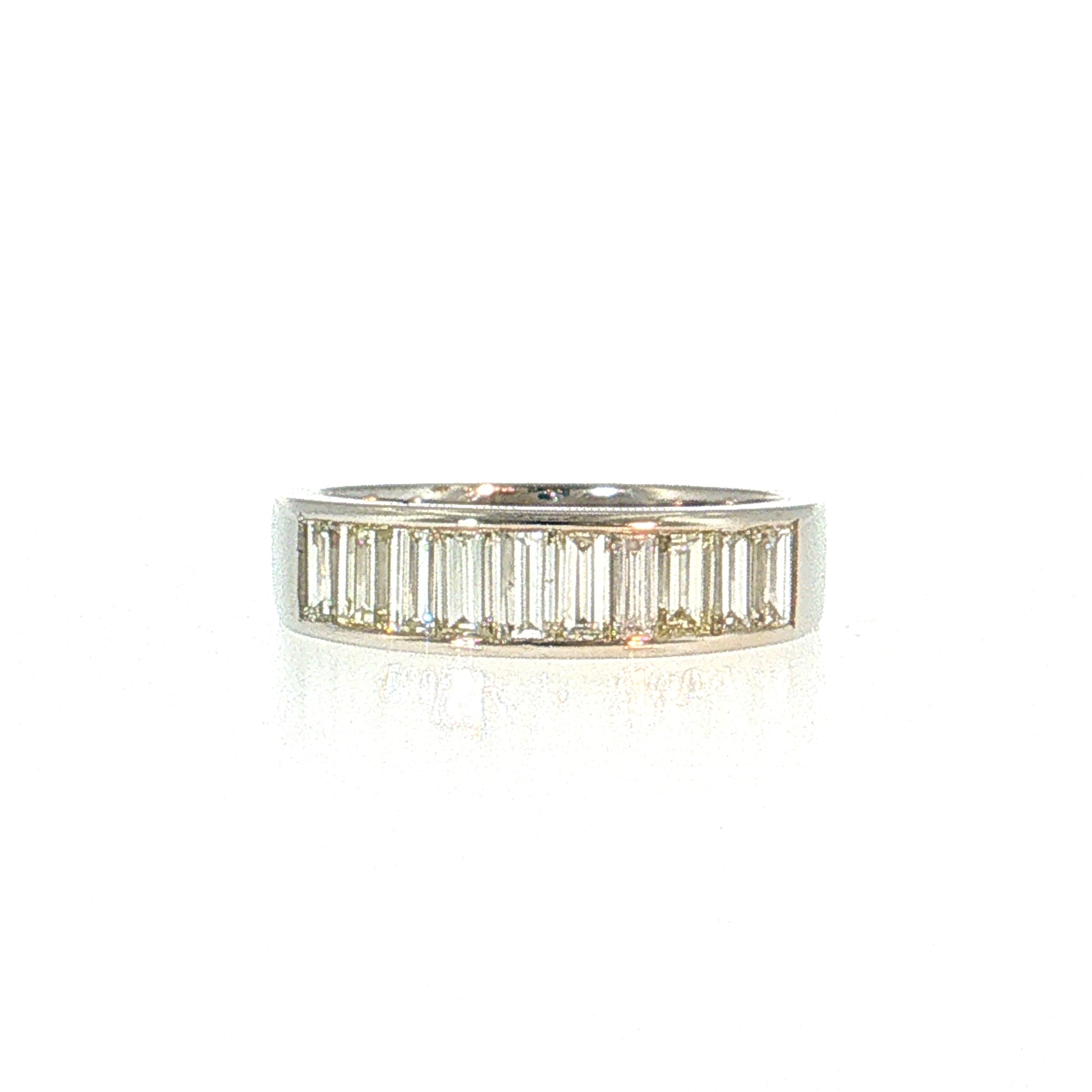 1.36 Baguette Diamond Wedding Band 18k White Gold
