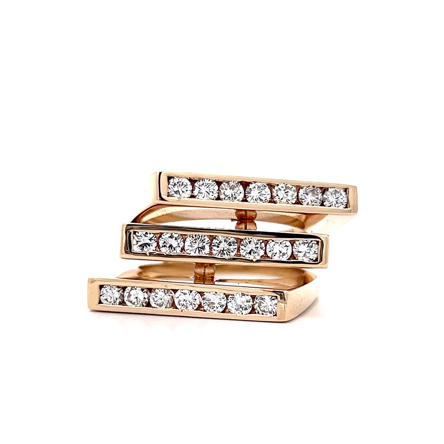 1.36 Diamond Stacking Cocktail Ring in 14k Yellow Gold