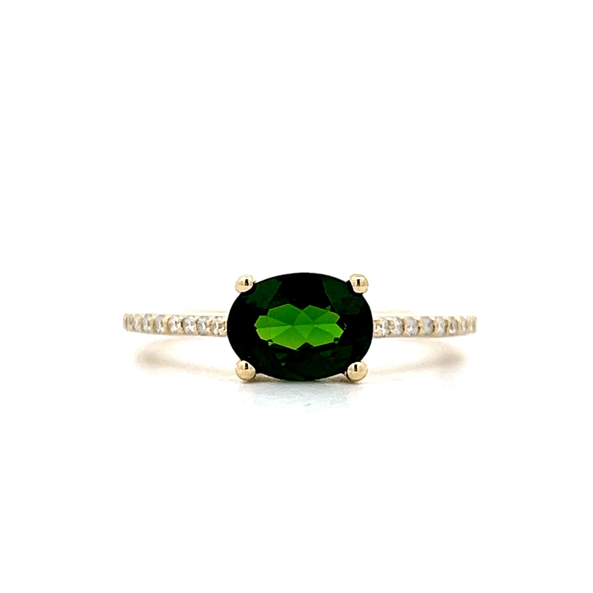 1.37 Oval Tsavorite Garnet Stacking Ring in 14k
