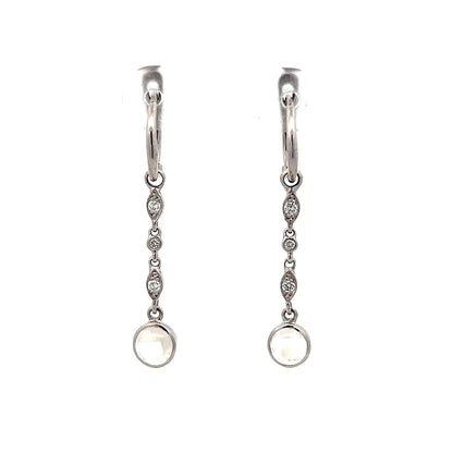 1.37 Wendy Walker Moonstone Drop Earrings in Platinum