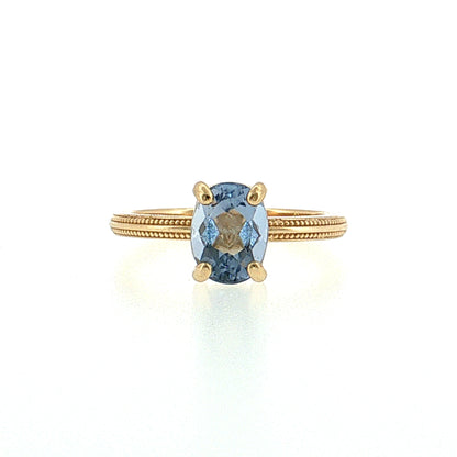 1.38 Oval Santa Maria Aquamarine Engagement Ring 14k