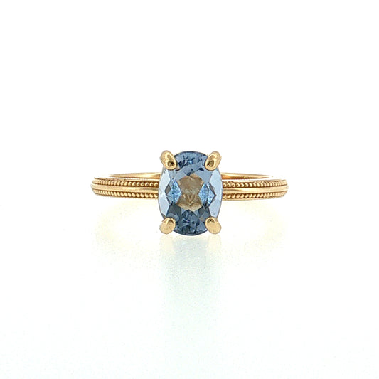 1.38 Oval Santa Maria Aquamarine Engagement Ring 14k
