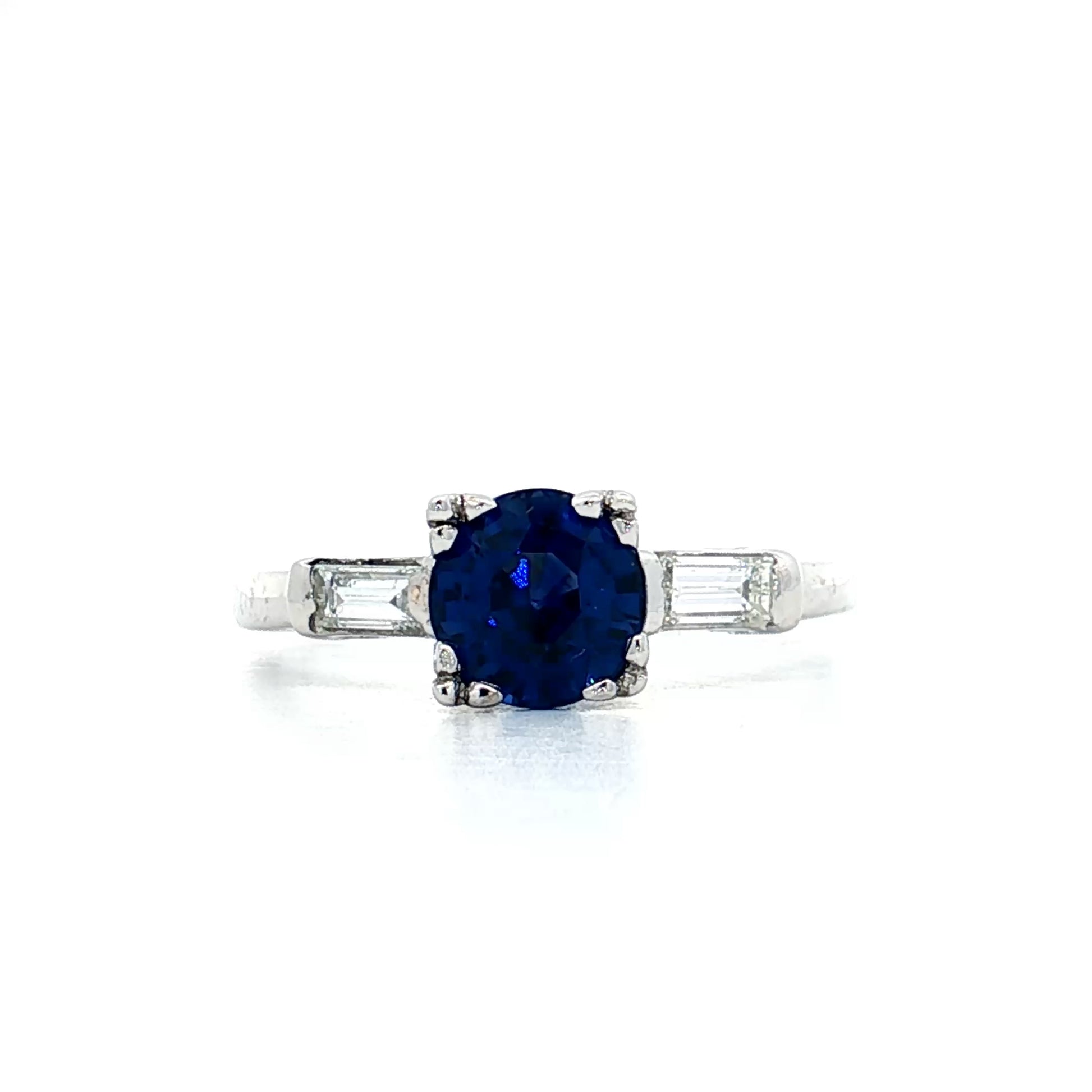 1.39 Vintage Sapphire Engagement Ring in 14k