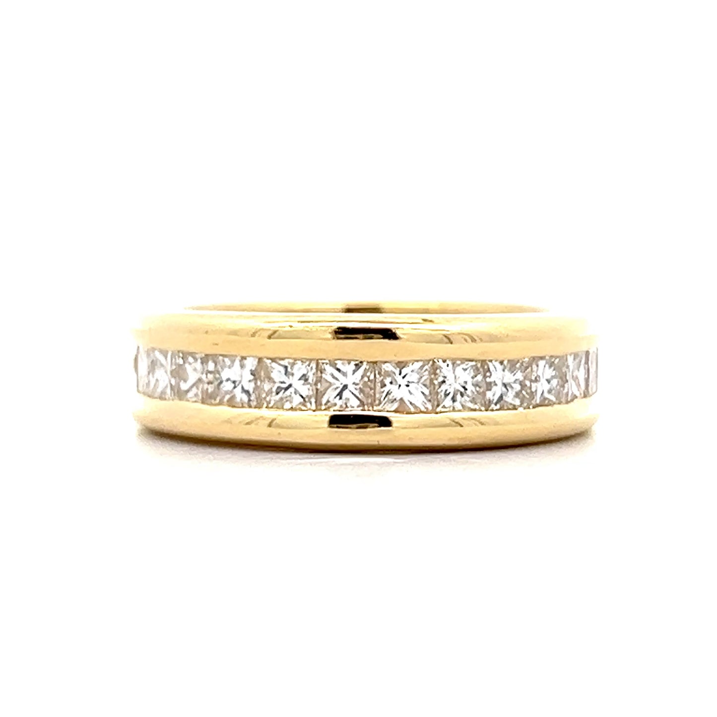 1.40 Channel Set Princess Diamond Wedding Band 18k