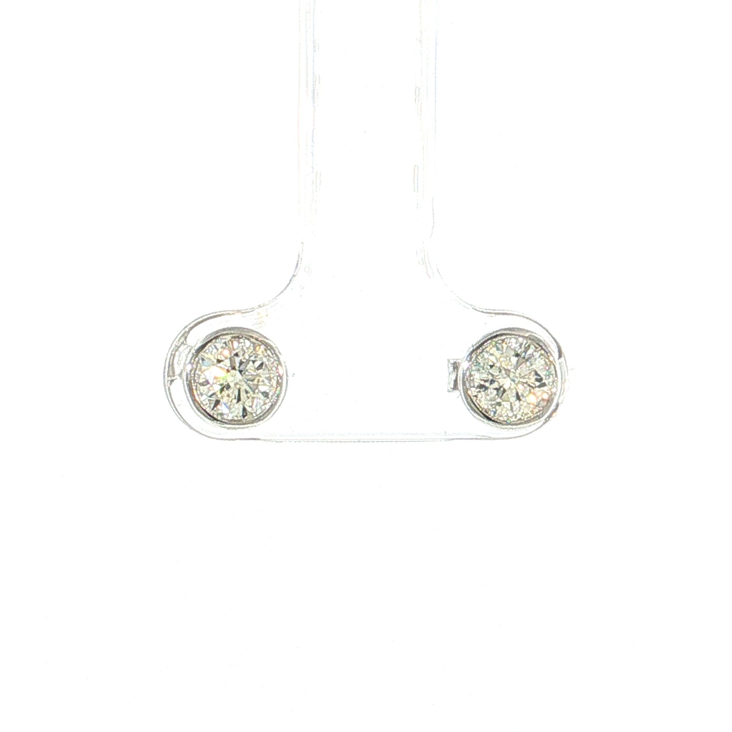1.41 Round Brilliant Diamond Stud Earrings 14k White Gold