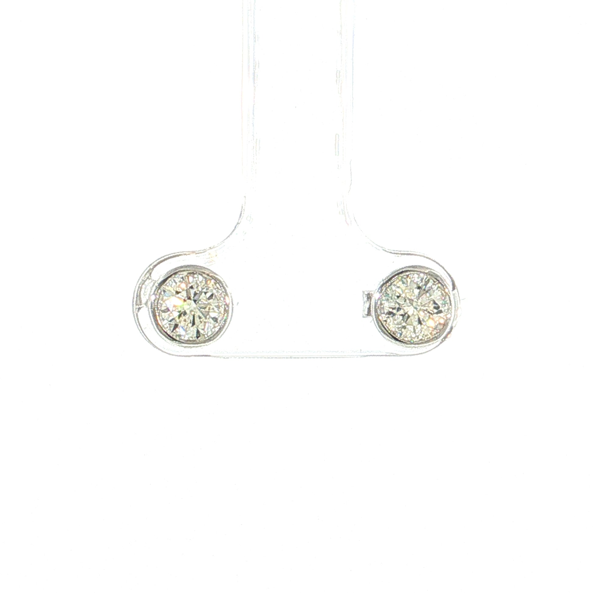 1.41 Round Brilliant Diamond Stud Earrings 14k White Gold