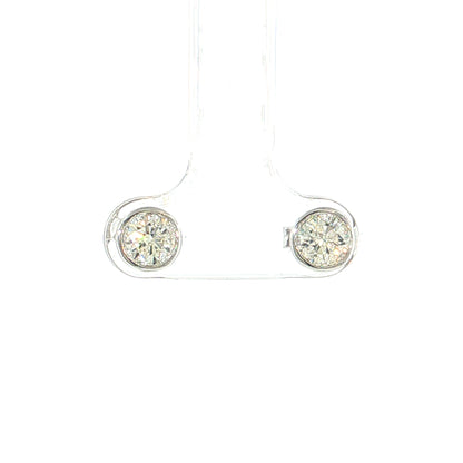 1.41 Round Brilliant Diamond Stud Earrings 14k White Gold