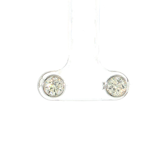 1.41 Round Brilliant Diamond Stud Earrings 14k White Gold