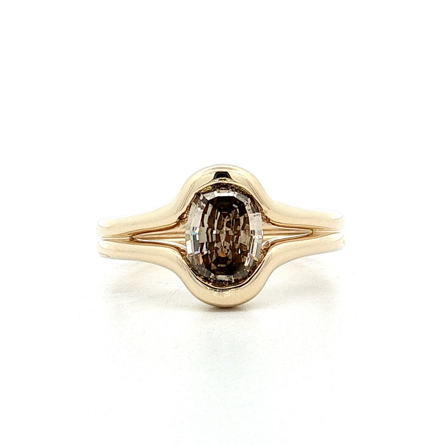 1.41 Step Cut Oval Diamond Engagement Ring 14k