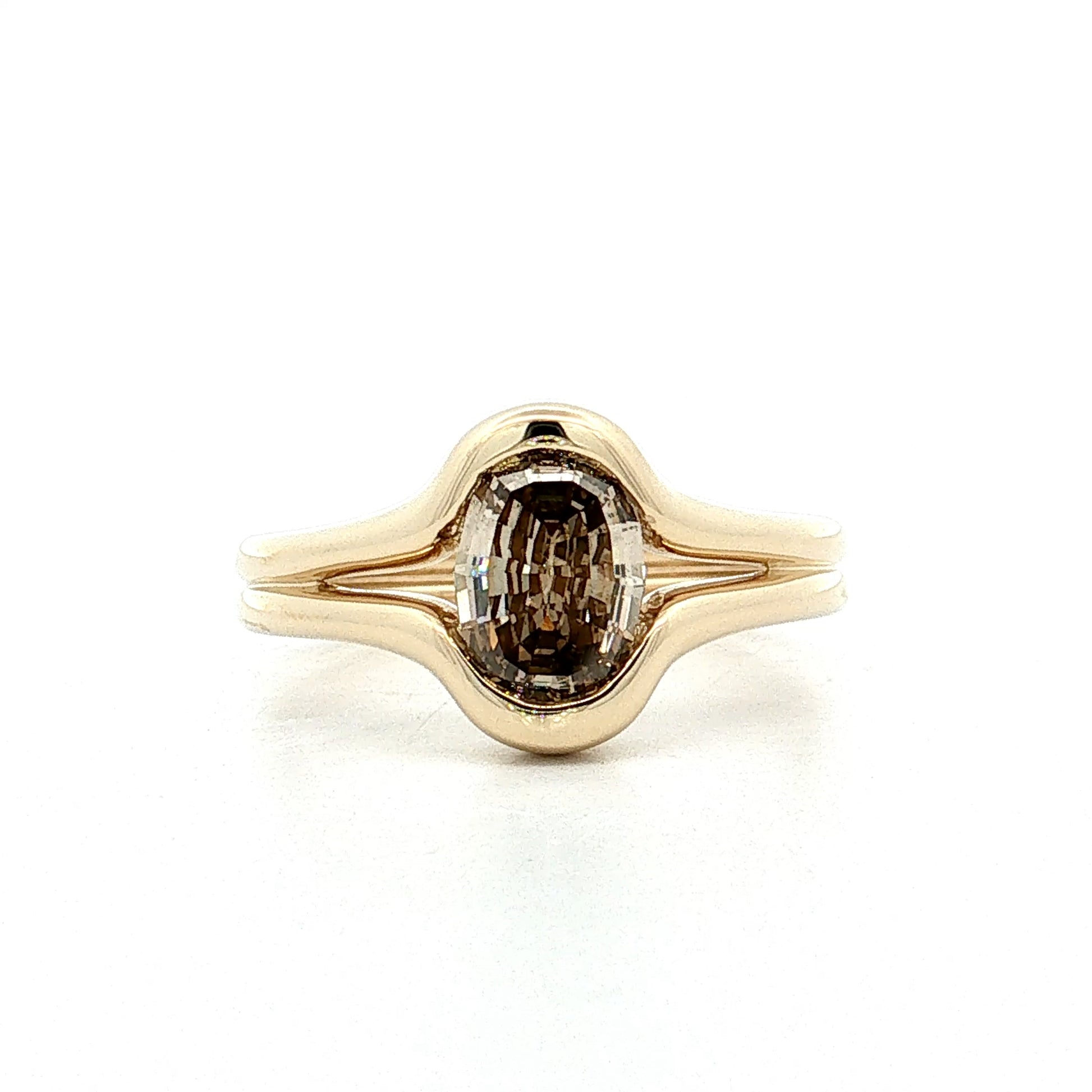 1.41 Step Cut Oval Diamond Engagement Ring 14k