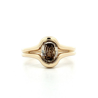 1.41 Step Cut Oval Diamond Engagement Ring 14k