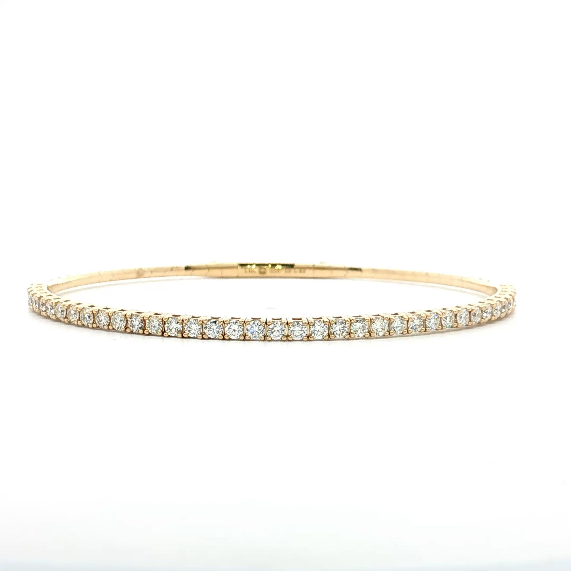 1.42 Diamond Bangle Bracelet 14k Yellow Gold