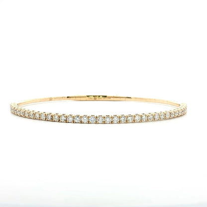 1.42 Diamond Bangle Bracelet 14k Yellow Gold