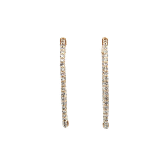 1.43 Diamond Inside-Out Oval Hoop Earrings 14k