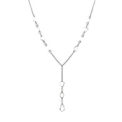 1.43 Pear Cut Diamond Drop Necklace in 18k White Gold