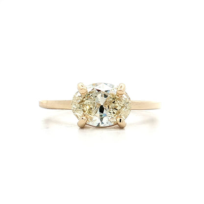1.44 Oval East-West Diamond Engagement Ring 14k