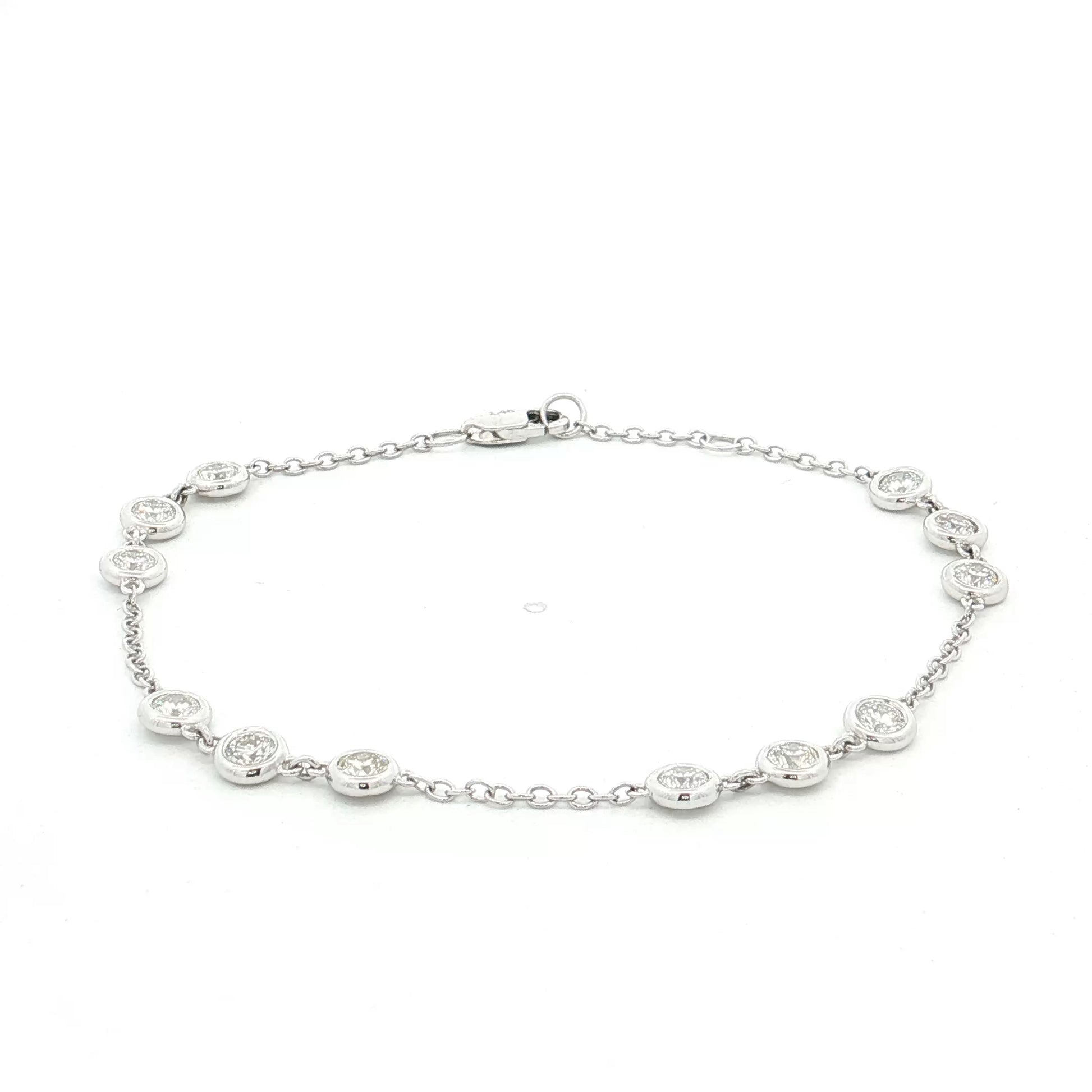1.46 Diamond By The Yard Bracelet 14k White Gold