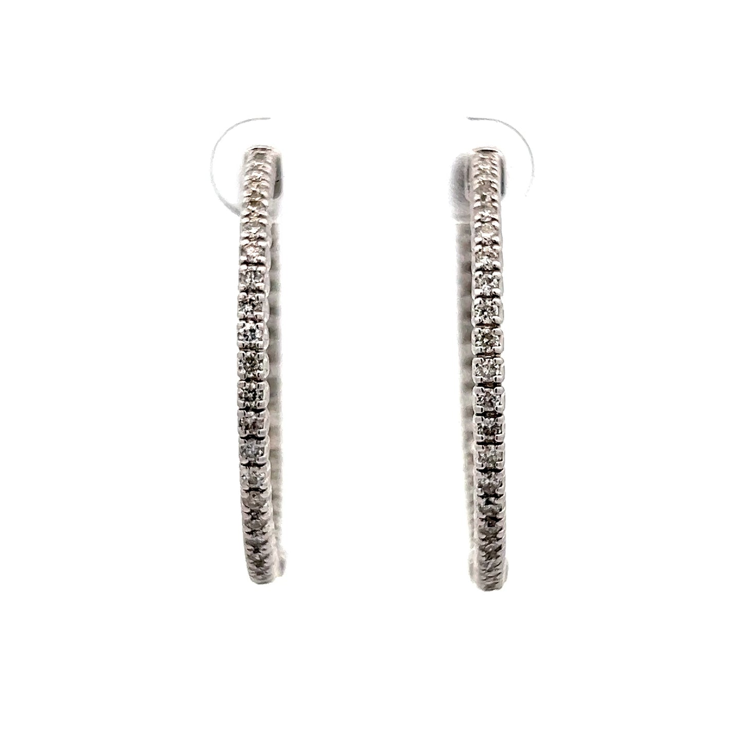 1.47 Inside-Out Diamond Hoop Earrings in 14k