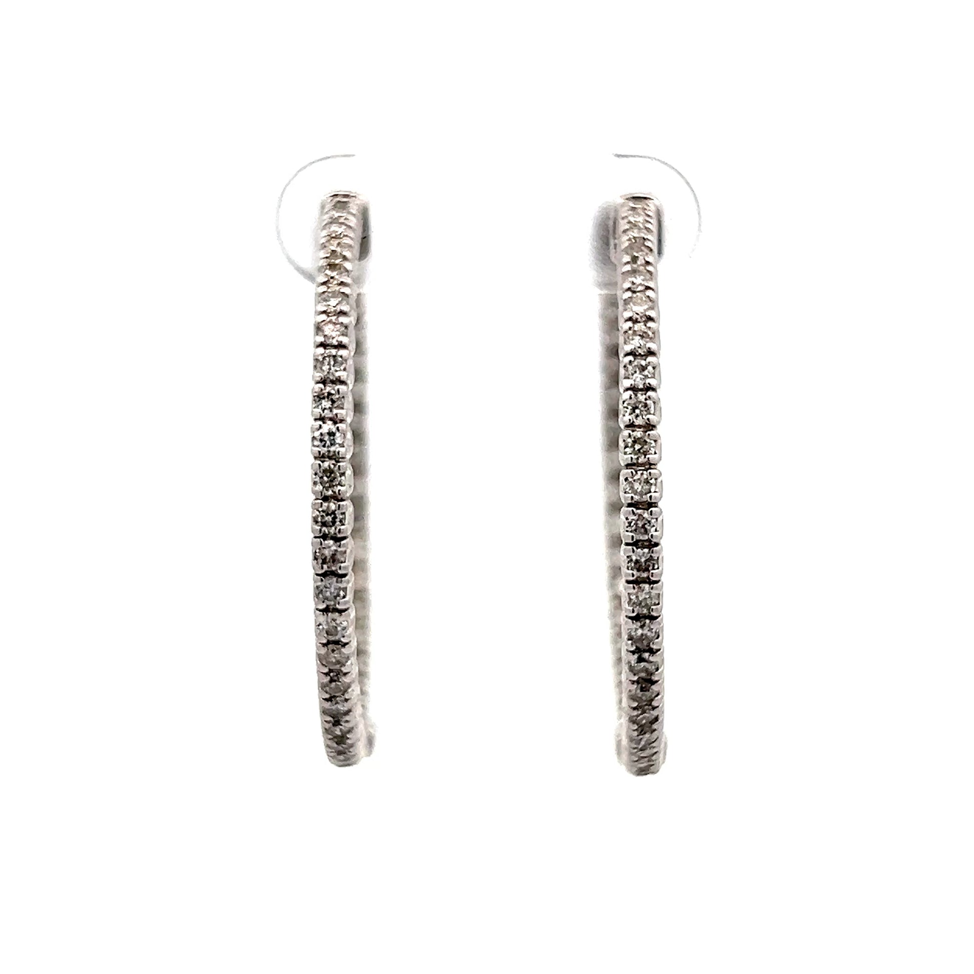 1.47 Inside-Out Diamond Hoop Earrings in 14k